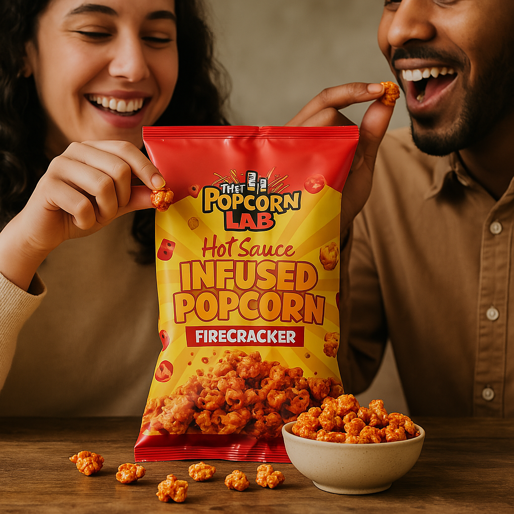 Firecracker: Hot Sauce Infused Popcorn | The Perfect Blend of Sweet & Spicy